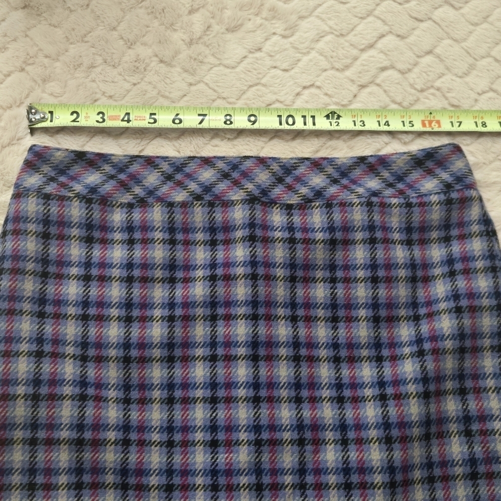 Talbots Petites Purple Plaid and Houndstooth Straight Skirt, Size 12P - Picture 3 of 7